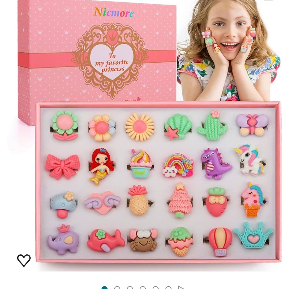Nicmore 24 Piece Jewel Rings Dress Up Set
